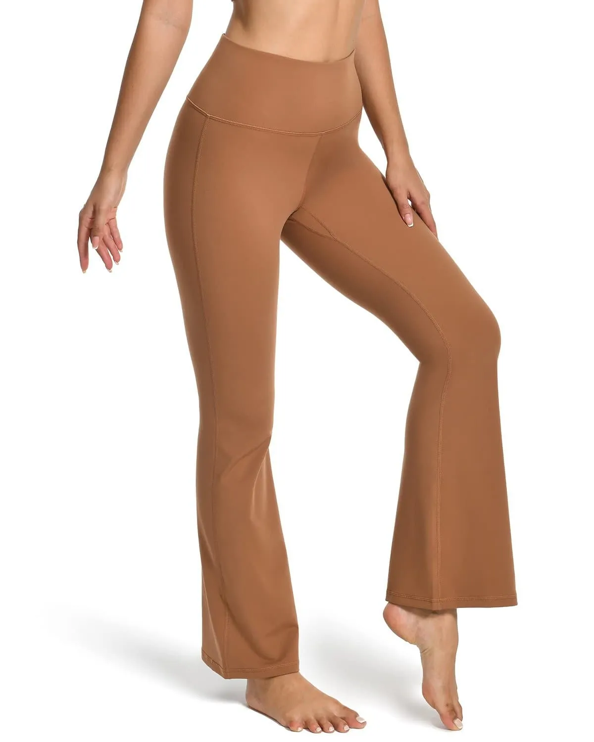 High Waisted Pockets Flare Leggings